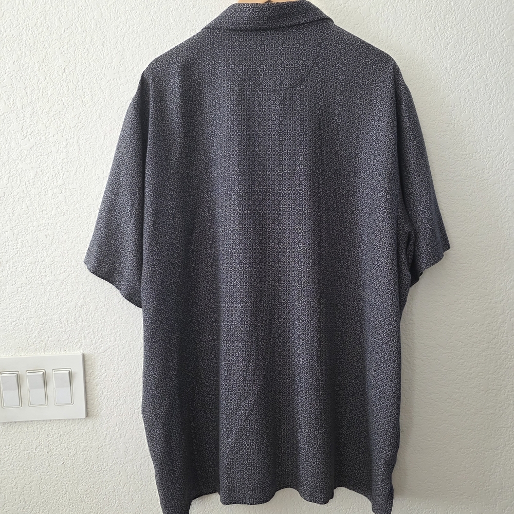 Tommy Bahama Silk Button Down Shirt Black Patterned XL - Picture 12 of 13